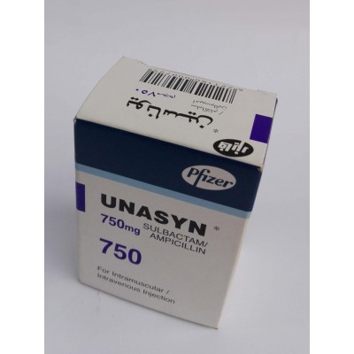 UNASYN ( sulbactam + ampecillin ) 750 mg  1 vial for intramuscular or intravenous injection 